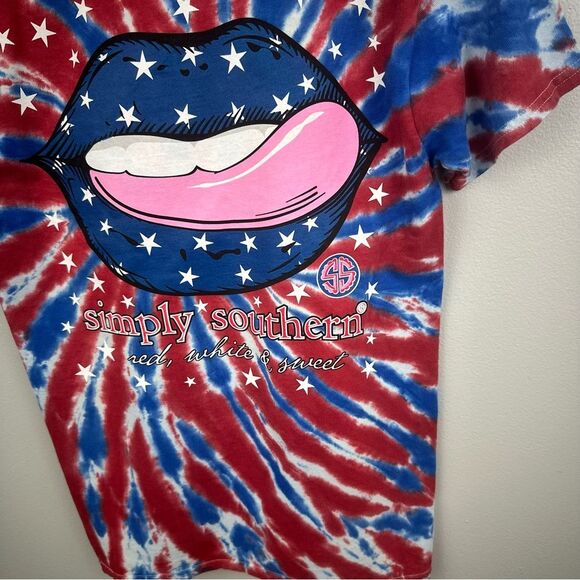 Simply Southern Red White Blue USA 4th of July Short Sleeve Tee NWT Size Small - Picture 6 of 11
